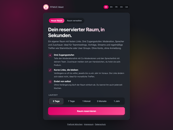 Seite zum Reservieren Seite zum Reservieren
