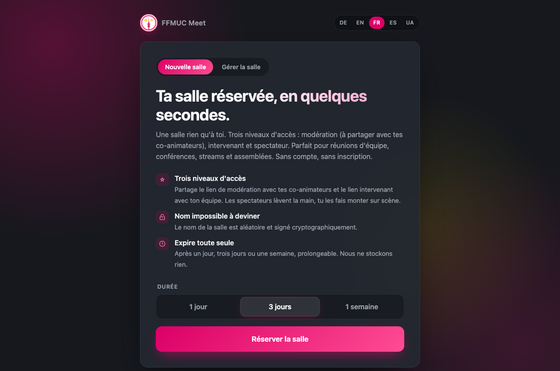 Page de réservation